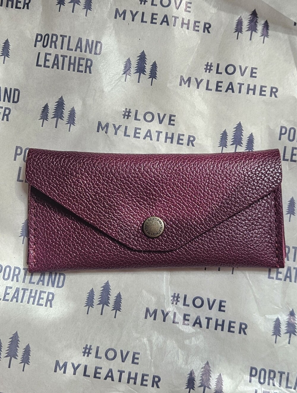Portland Leather Women's Envelope Wallet - Plum